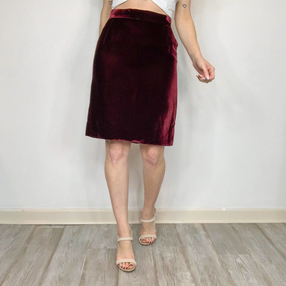 VTG DOLCE & GABBANA velvet skirt burgundy maroon whimsigoth vintage 2825